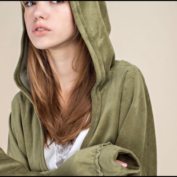 Gorgeous Moss Green Surplice Pullover Hoodie - Picture 5 of 8